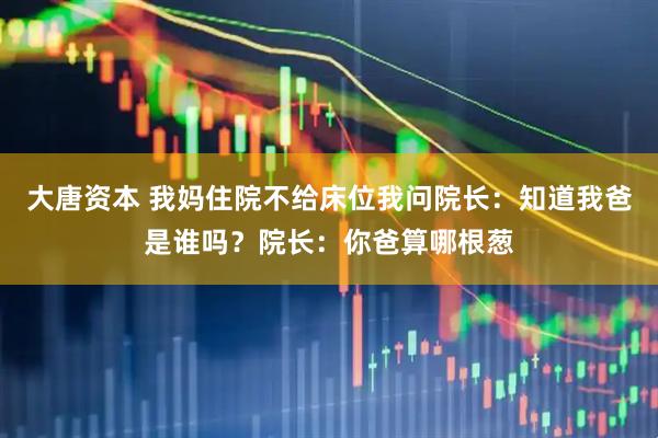 大唐资本 我妈住院不给床位我问院长：知道我爸是谁吗？院长：你爸算哪根葱
